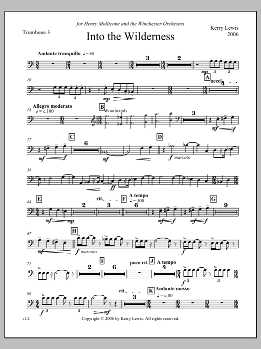 Into the Wilderness - Trombone
