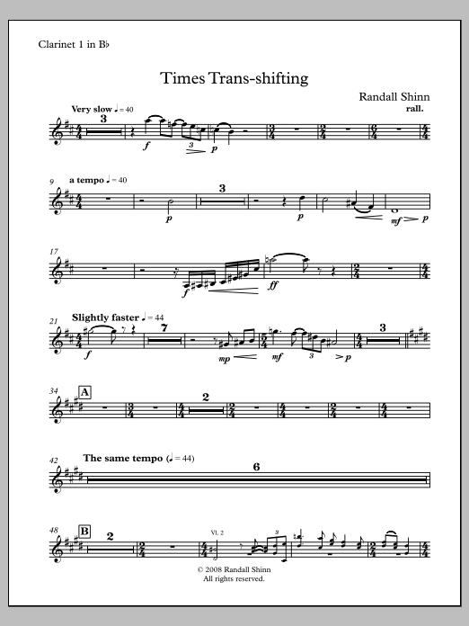 Times Trans-shifting - Clarinet