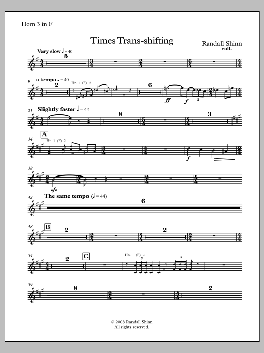 Times Trans-shifting - F Horn