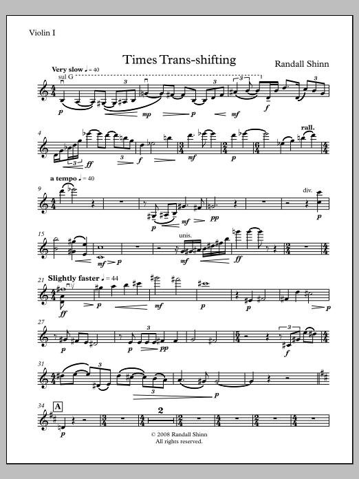 Times Trans-shifting - Violin