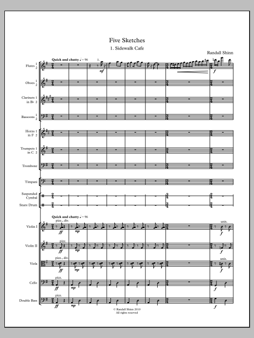 Five Sketches for orchestra: String Orchestra Conductor Score & Parts
