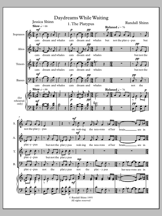 Daydreams While Waiting for SATB chorus: Choral Octavo