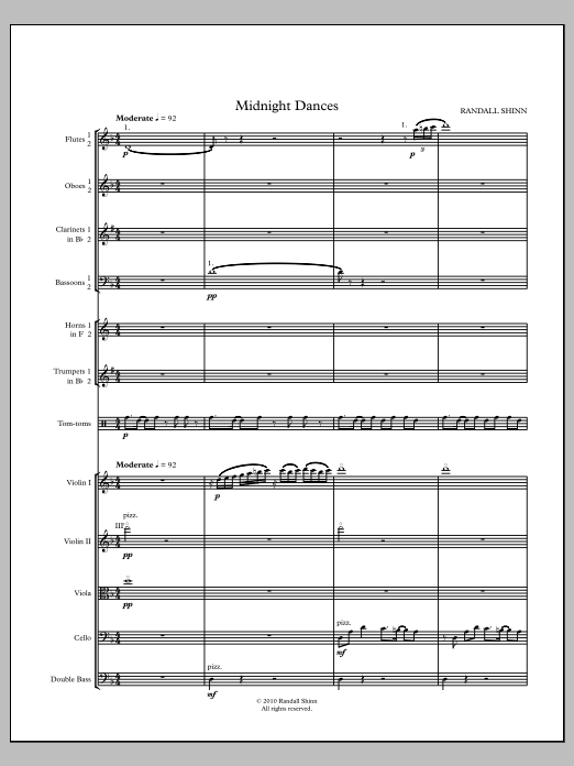 Midnight Dances for orchestra: String Orchestra Conductor Score & Parts
