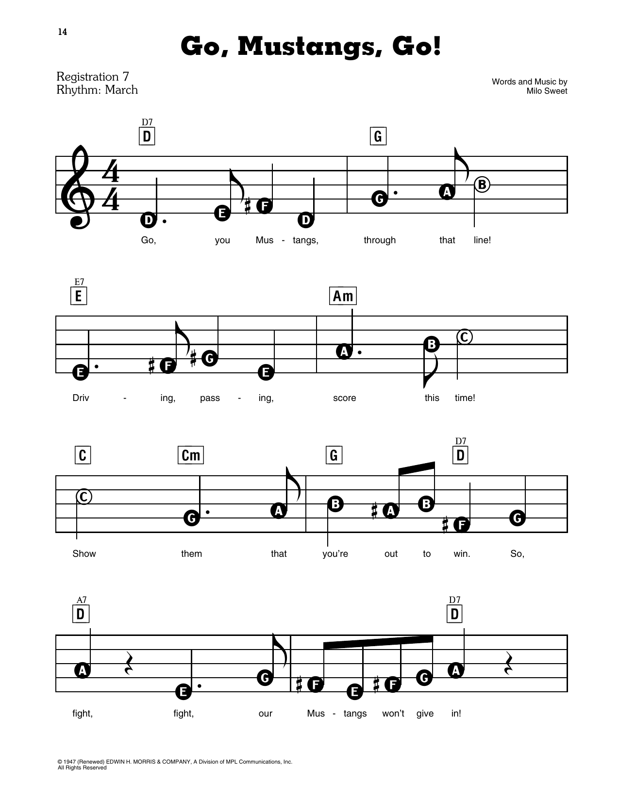 Go, Mustangs, Go!: E-Z Play Today