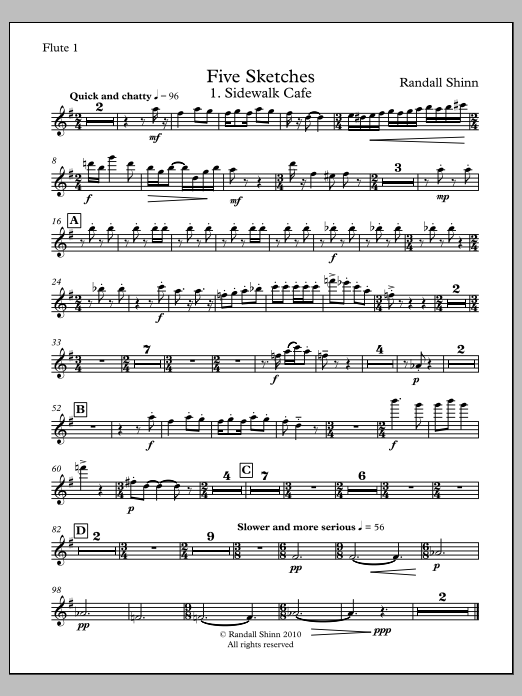 Five Sketches for orchestra - Flute