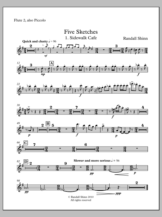Five Sketches for orchestra - Flute/Piccolo