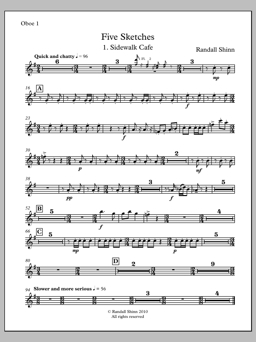 Five Sketches for orchestra - Oboe
