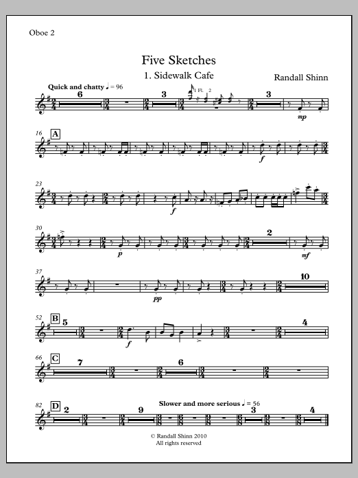 Five Sketches for orchestra - Oboe