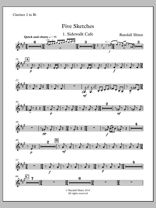 Five Sketches for orchestra - Clarinet