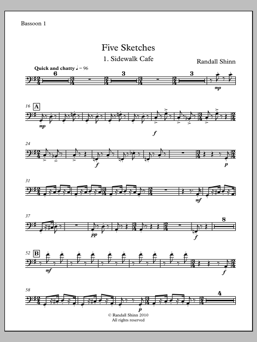 Five Sketches for orchestra - Bassoon