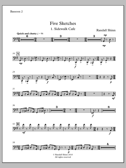 Five Sketches for orchestra - Bassoon