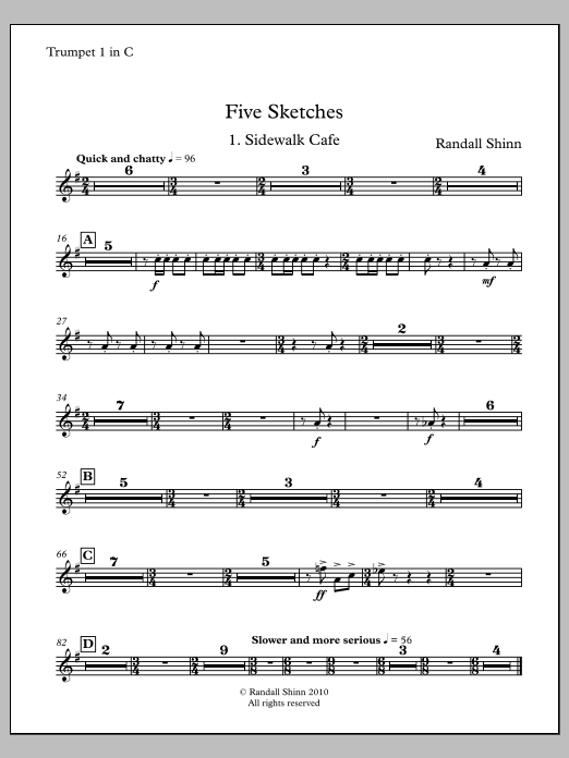 Five Sketches for orchestra - Trumpet