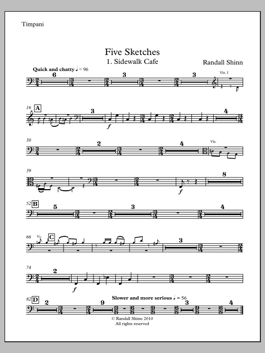Five Sketches for orchestra - Timpani