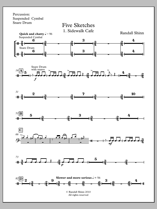 Five Sketches for orchestra - Percussion