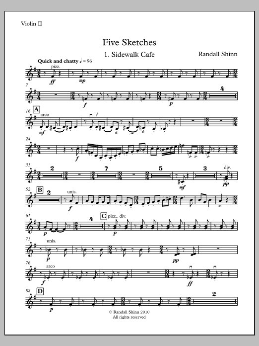 Five Sketches for orchestra - Violin