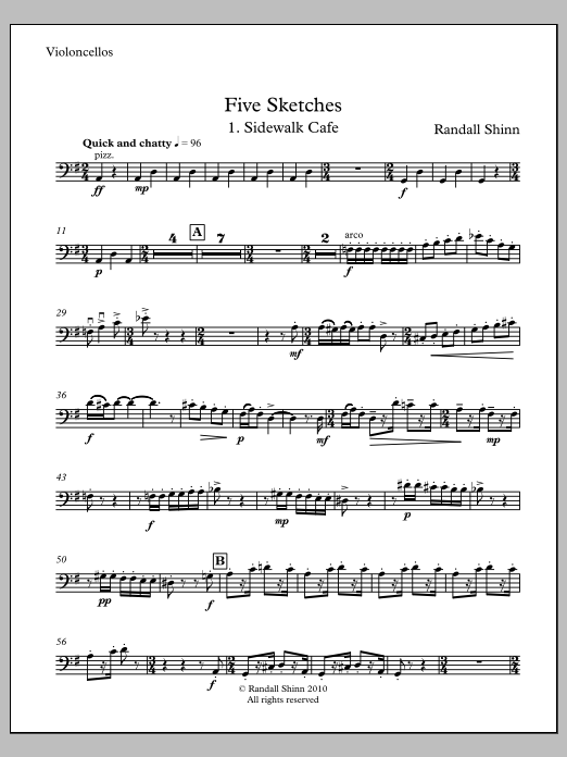 Five Sketches for orchestra - Violoncello