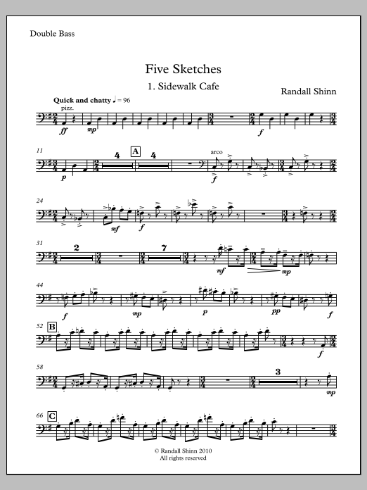 Five Sketches for orchestra - Contrabass