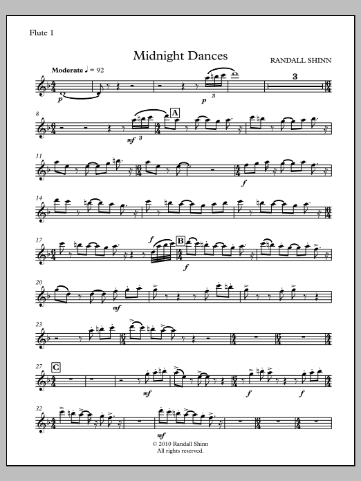 Midnight Dances for orchestra - Flute