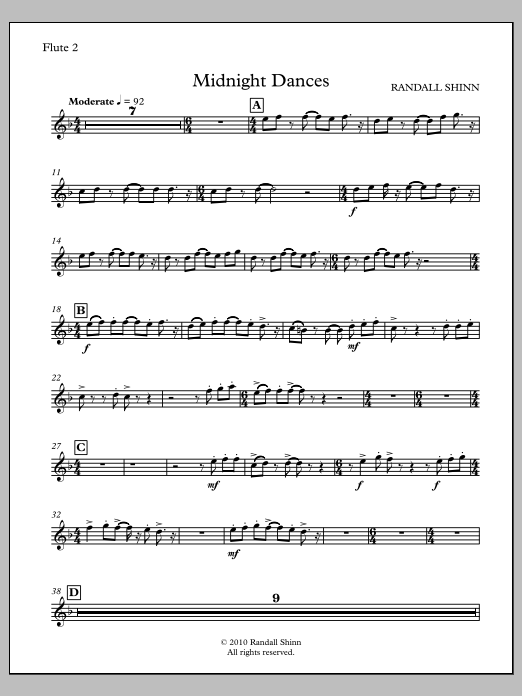 Midnight Dances for orchestra - Flute