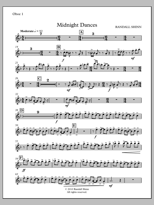 Midnight Dances for orchestra - Oboe