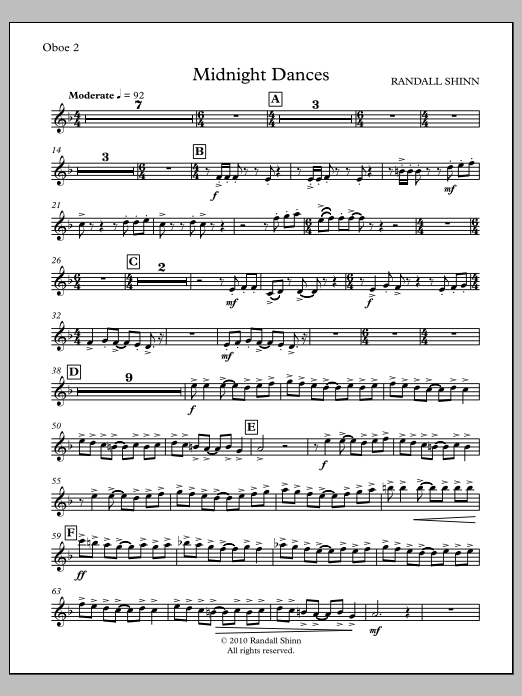 Midnight Dances for orchestra - Oboe