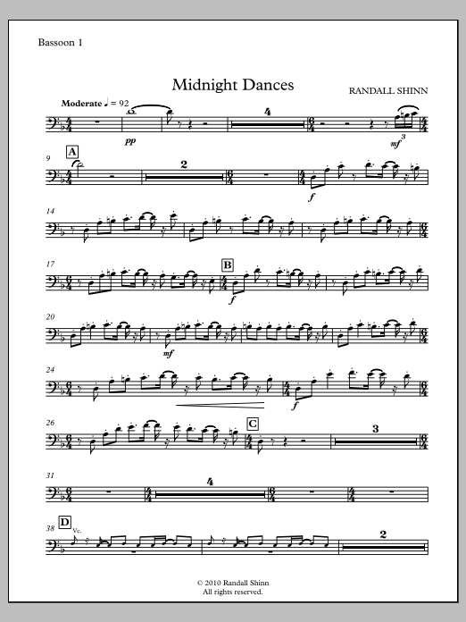 Midnight Dances for orchestra - Bassoon