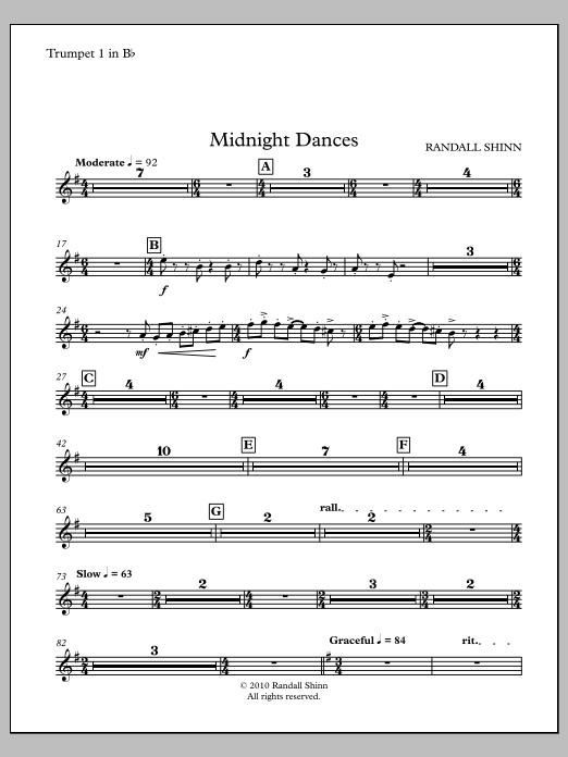 Midnight Dances for orchestra - Trumpet