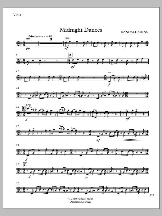 Midnight Dances for orchestra - Viola