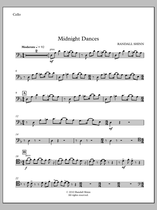Midnight Dances for orchestra - Violoncello
