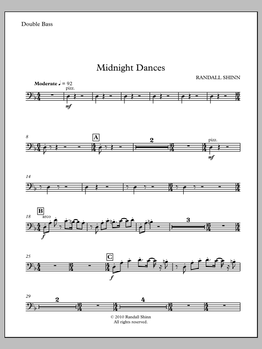 Midnight Dances for orchestra - Contrabass