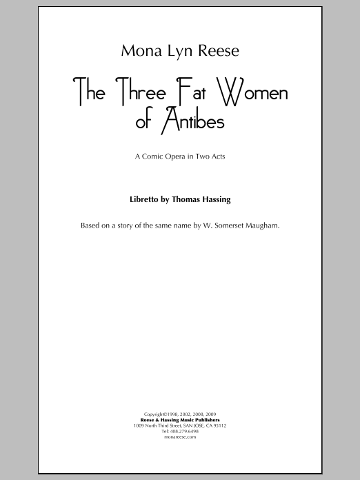 The Three Fat Women of Antibes: String Orchestra Conductor Score & Parts