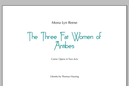 The Three Fat Women of Antibes - Full Score