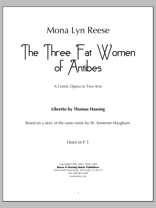 The Three Fat Women of Antibes - F Horn
