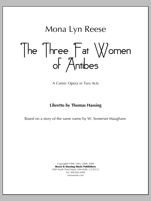 The Three Fat Women of Antibes - Full Score