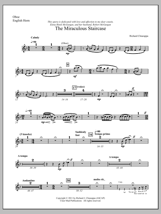 The Miraculous Staircase - an opera in one act - Oboe/English Horn