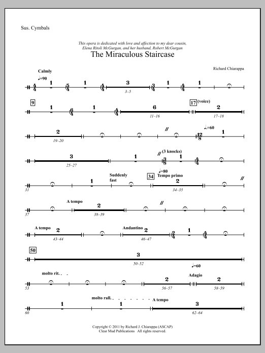 The Miraculous Staircase - an opera in one act - Percussion