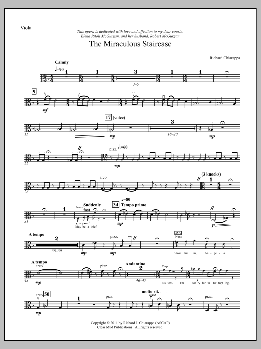 The Miraculous Staircase - an opera in one act - Viola