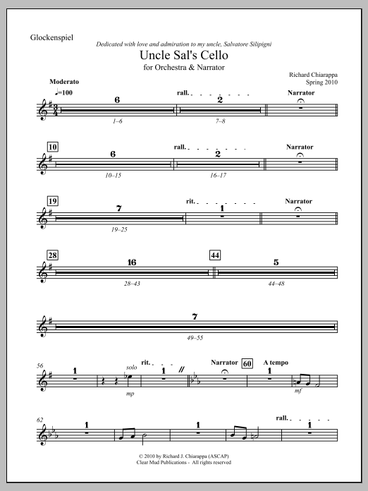 Uncle Sal's Cello (for narrator and orchestra) - Percussion