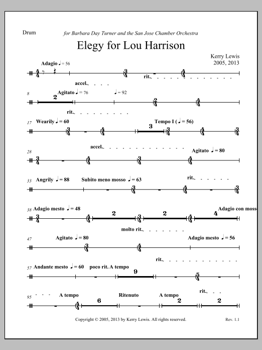 Elegy for Lou Harrison - Percussion