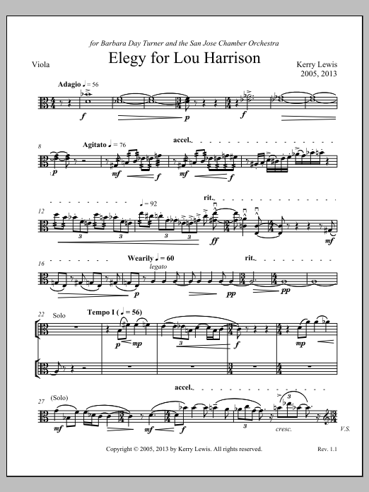 Elegy for Lou Harrison - Viola