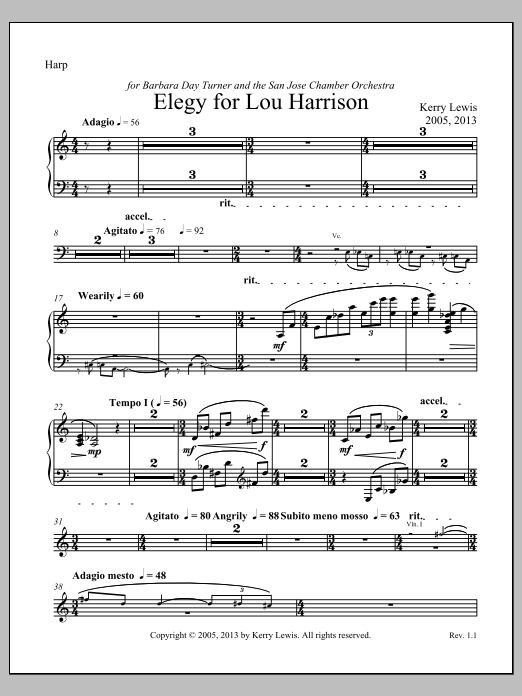 Elegy for Lou Harrison - Harp
