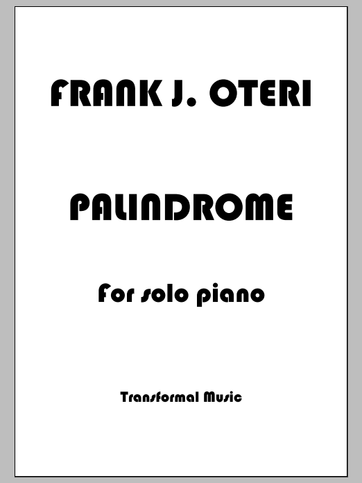Palindrome: Piano Solo
