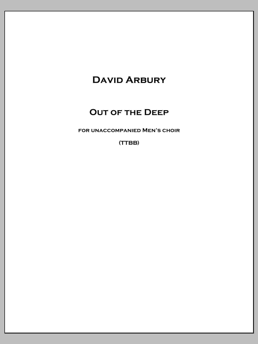 Out of the Deep: Choral Octavo