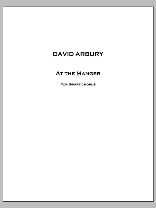 At the Manger: Choral Octavo