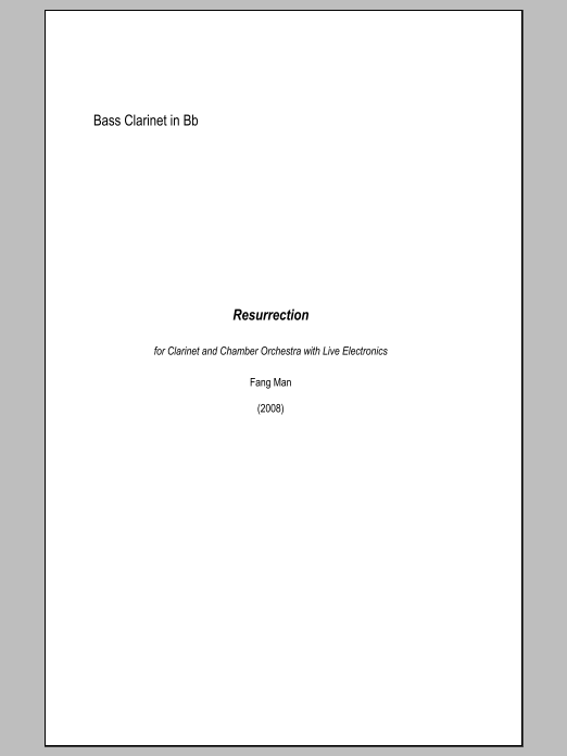 Resurrection - Bass Clarinet