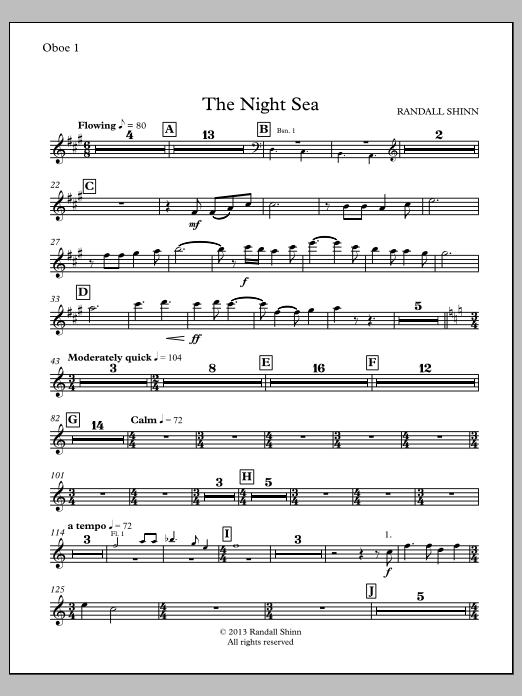The Night Sea for orchestra - Oboe