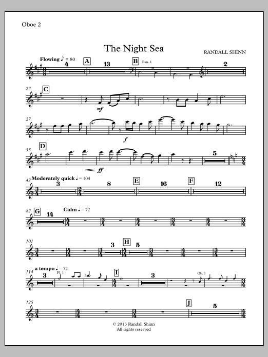 The Night Sea for orchestra - Oboe
