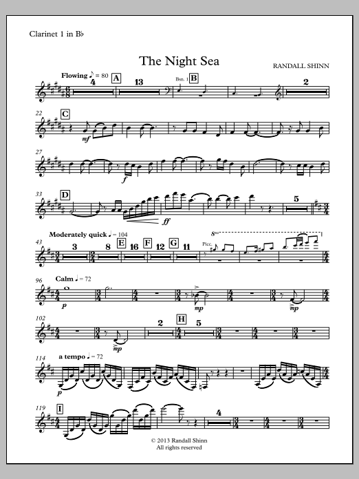 The Night Sea for orchestra - Clarinet