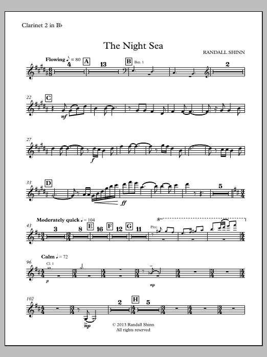 The Night Sea for orchestra - Clarinet