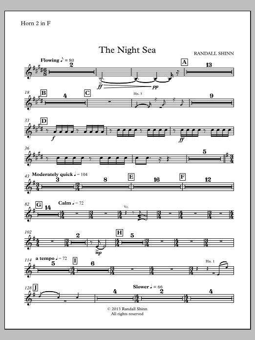 The Night Sea for orchestra - F Horn
